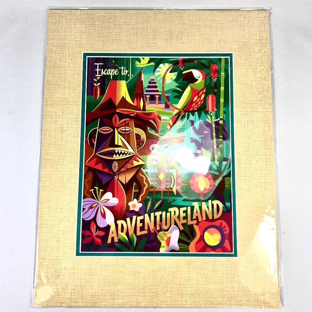 Disney Parks TROPICAL ESCAPE Jeff Granito Matted Print 14" x 18” - NEW - Picture 3 of 4